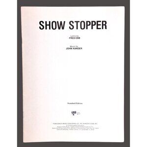 Vintage Show Stopper Sheet Music Fred Ebb John Kander 1980 Fiddleback Music Liza